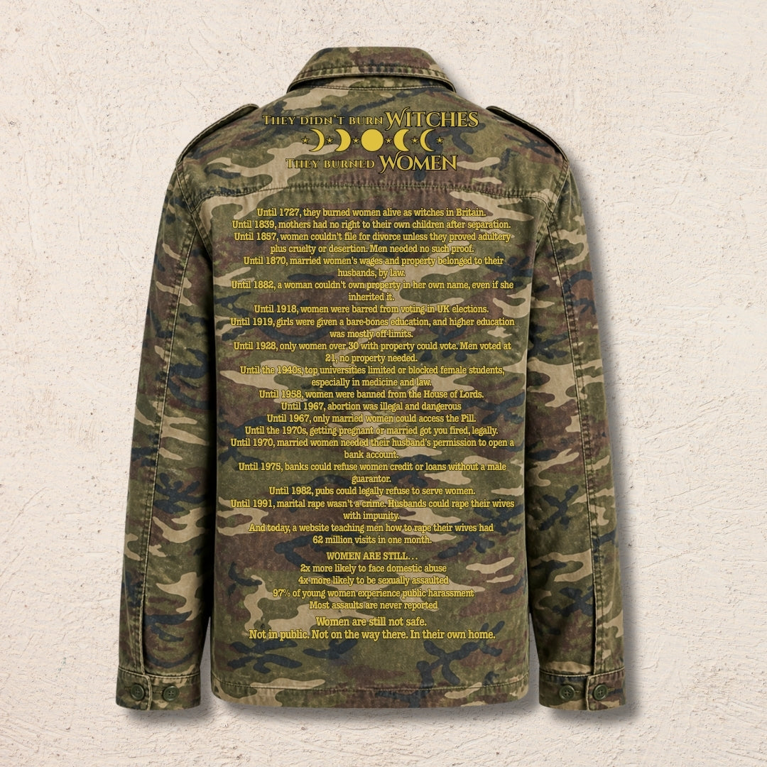 What Are You Angry About? Custom Preloved Protest Army Jacket Medium | 20% to charity (Copy) (Copy)