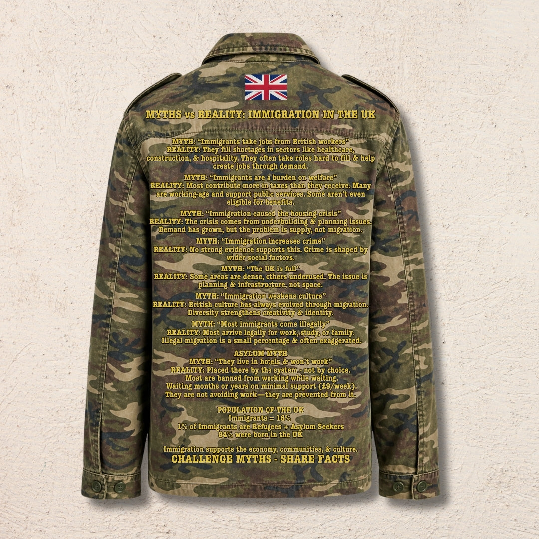What Are You Angry About? Custom Preloved Protest Army Jacket Medium | 20% to charity (Copy) (Copy)