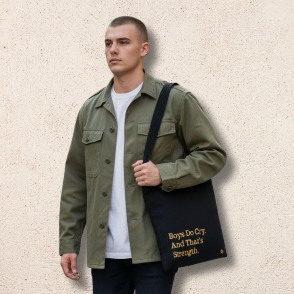Mens Mental Health Statistics Black Tote Bag | 20% Beyond Equality