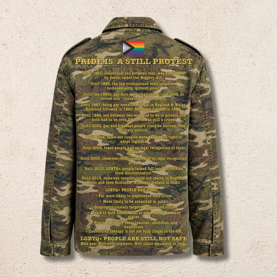 What Are You Angry About? Custom Preloved Protest Army Jacket Medium | 20% to charity (Copy) (Copy)
