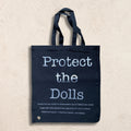 Protect the Dolls Statistics Black Tote Bag | 20% goes to Mermaids