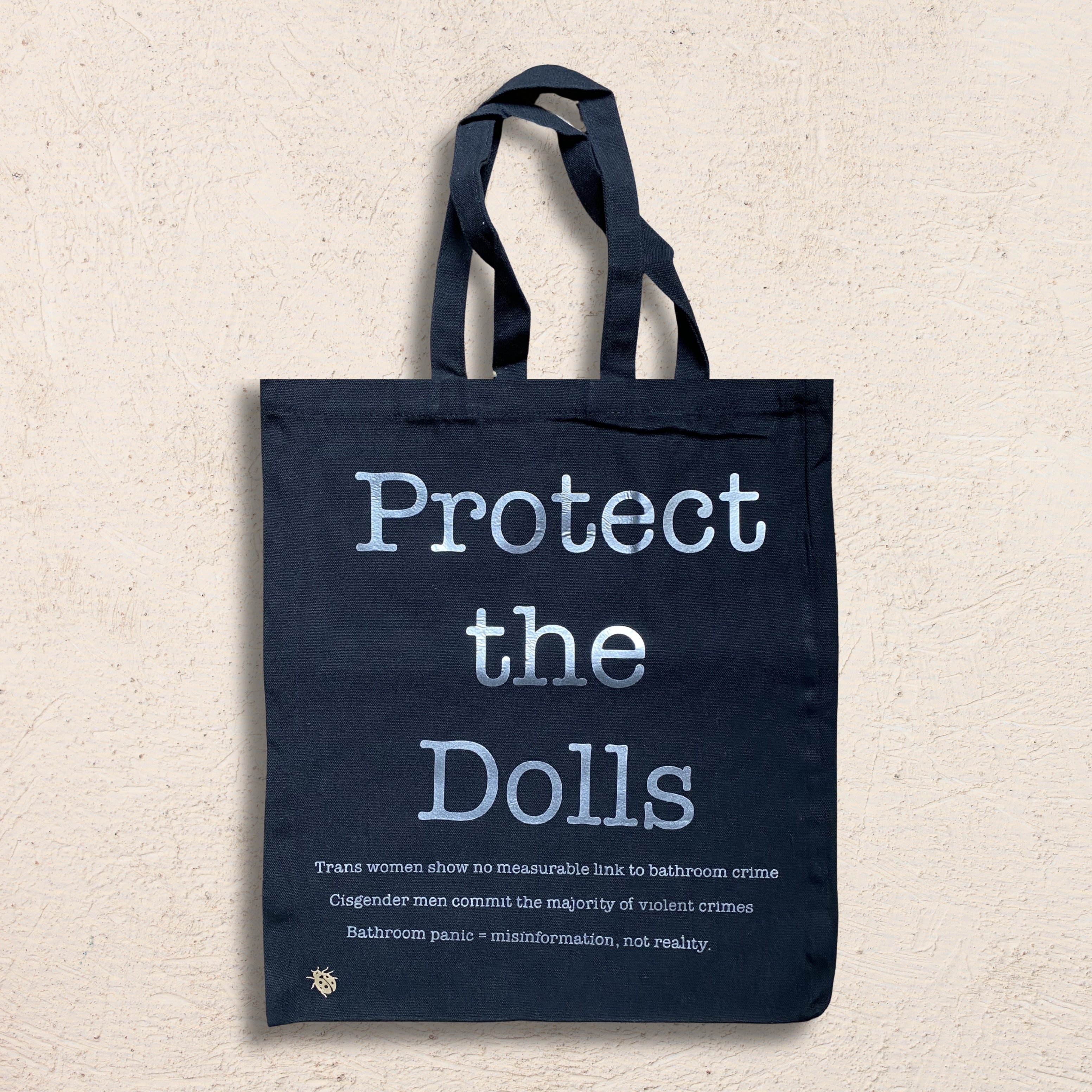 Protect the Dolls Statistics Black Tote Bag | 20% goes to Mermaids