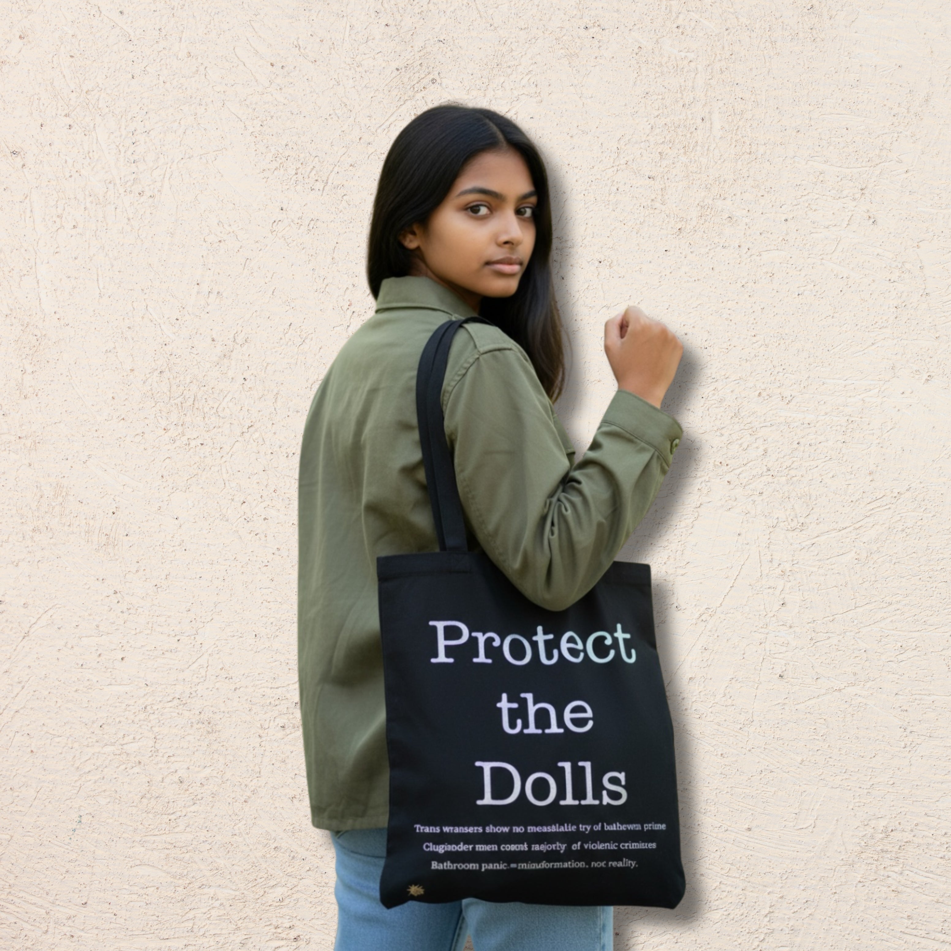 Protect the Dolls Statistics Black Tote Bag | 20% goes to Mermaids