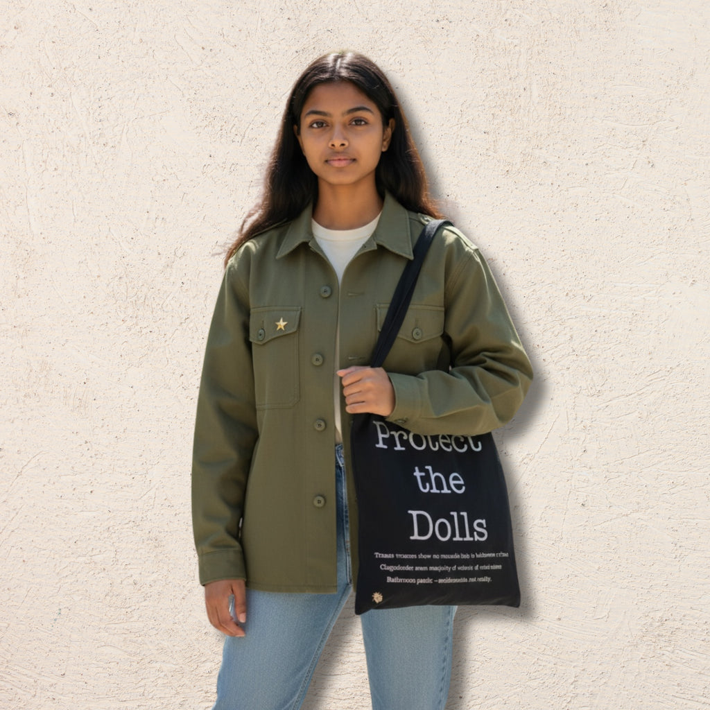 Protect the Dolls Statistics Black Tote Bag | 20% goes to Mermaids