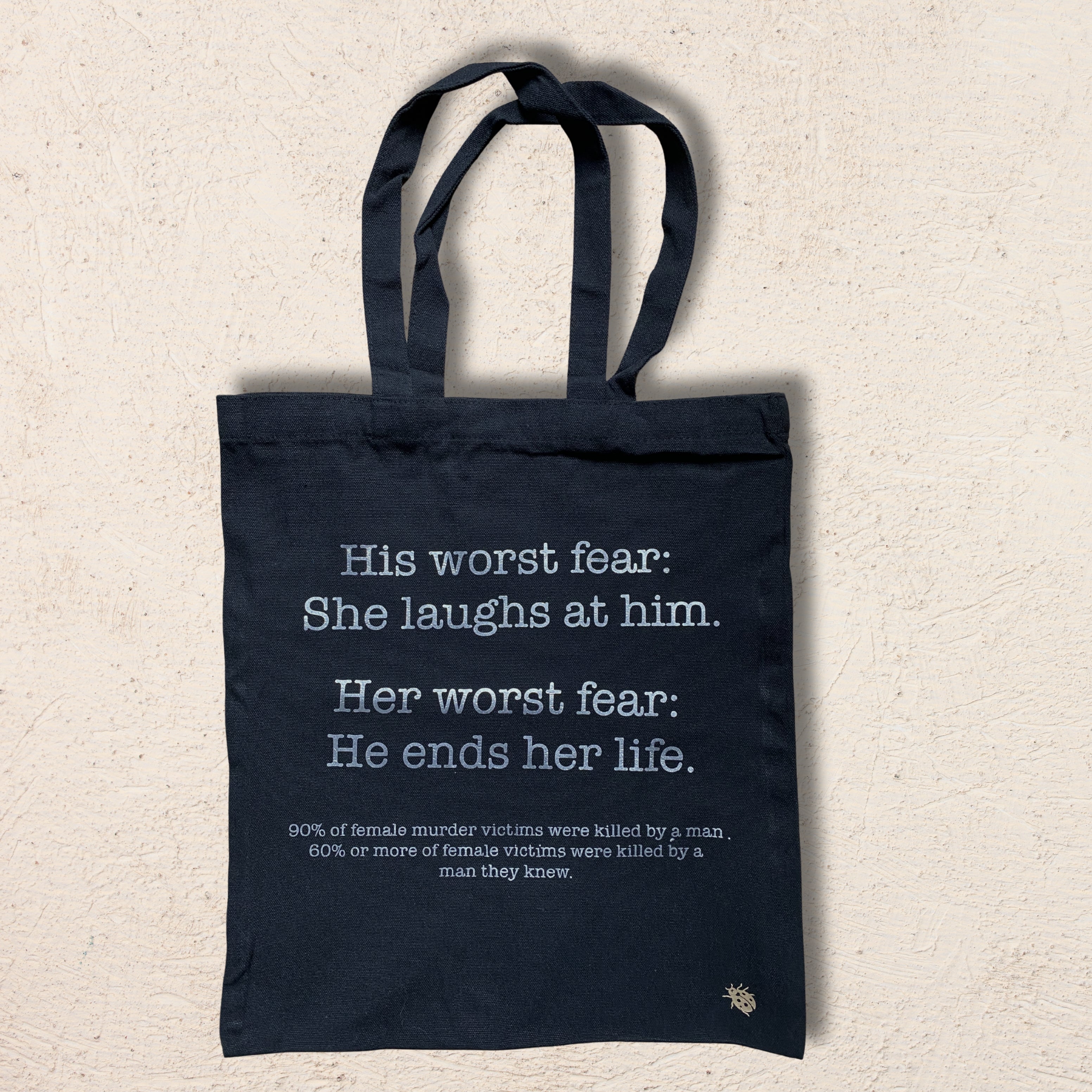 Women's Rights Statistics Black Tote Bag | 20% goes to The Girls’ Network