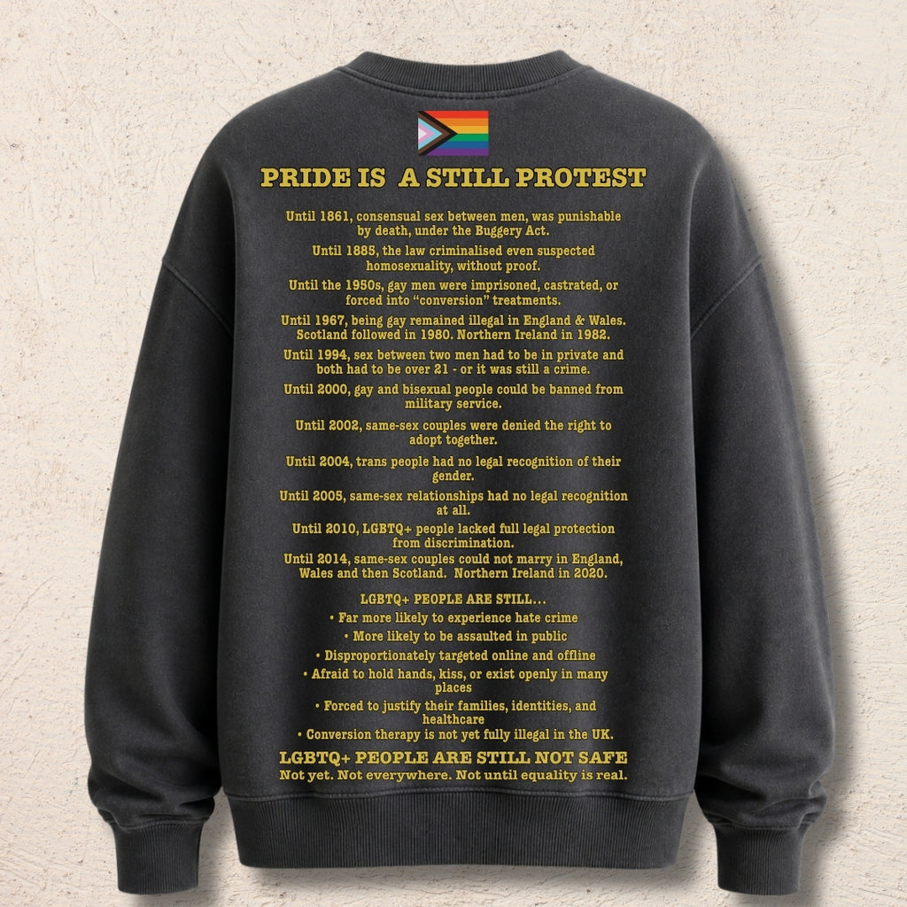 What Are You Angry About? Custom Preloved Protest Jumper Grey Stones | 20% to charity