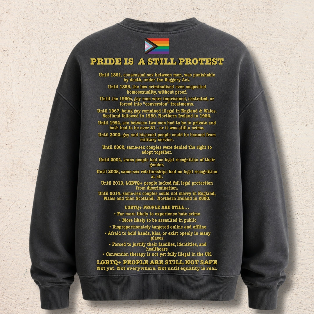 What Are You Angry About? Custom Preloved Protest Jumper Grey Stones | 20% to charity