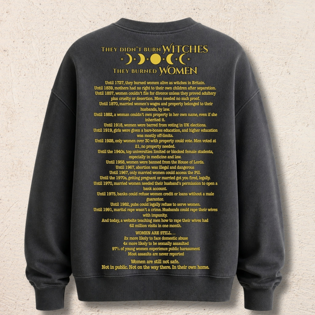 What Are You Angry About? Custom Preloved Protest Jumper Grey Stones | 20% to charity