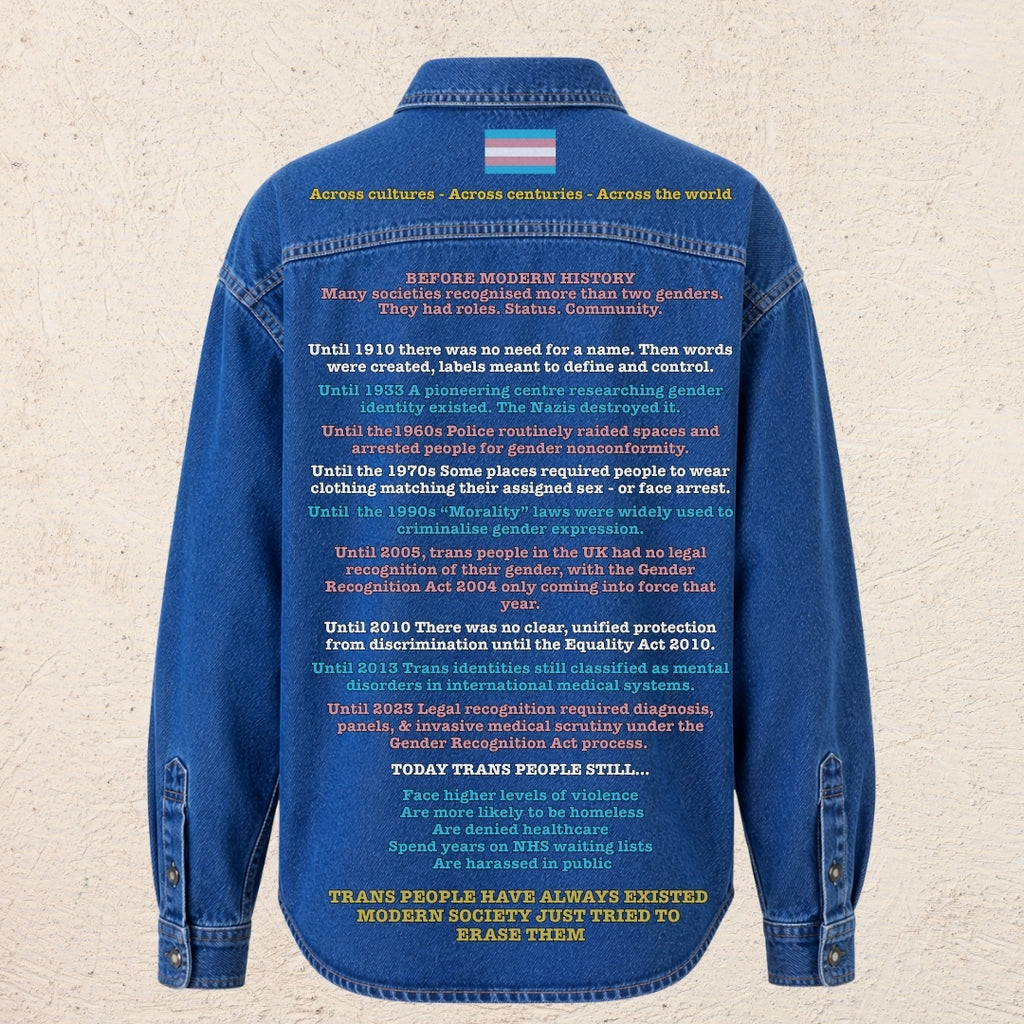 What Are You Angry About? Custom Preloved Protest Denim Shirt Large | 20% to charity (Copy)