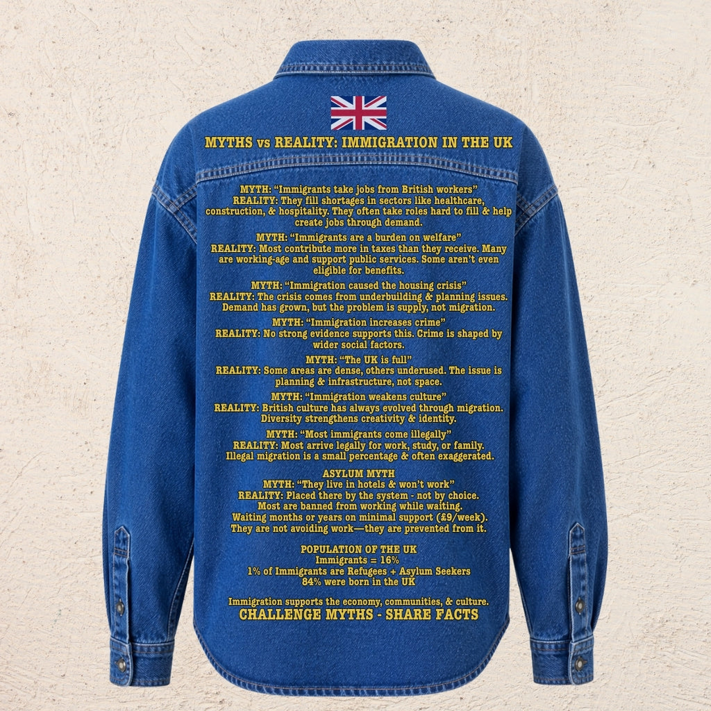 What Are You Angry About? Custom Preloved Protest Denim Shirt Large | 20% to charity (Copy)