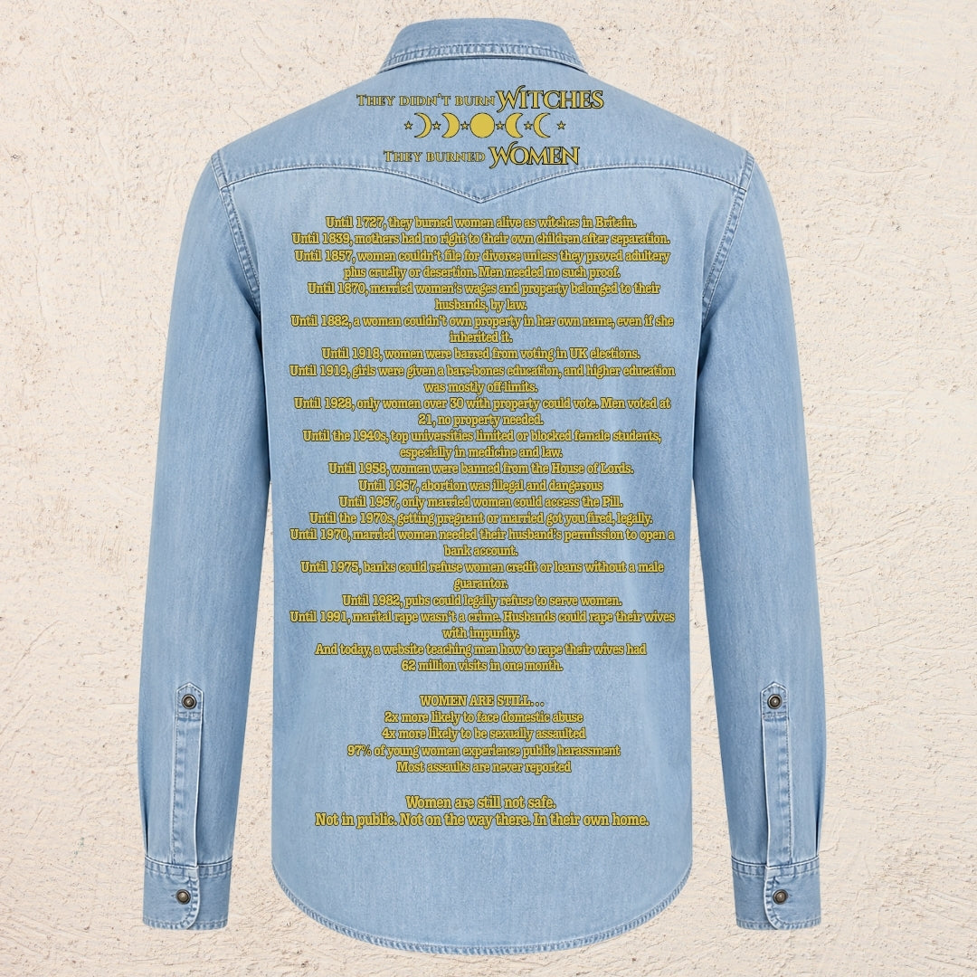 What Are You Angry About? Custom Preloved Protest Denim Shirt | 20% to charity