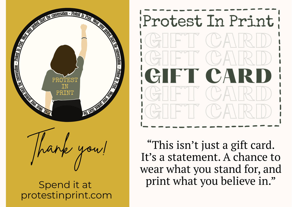 Protest In Print Gift Card - The Perfect Present